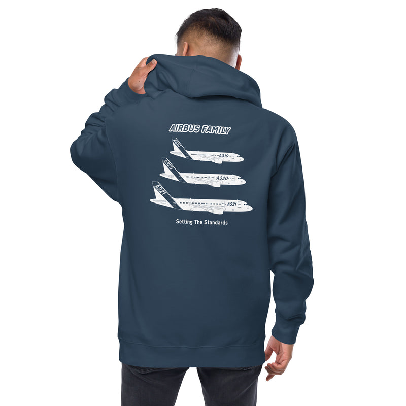 AMT Aircraft Maintenance, Airbus Family Setting The Standards Men's Fleece Zip Up Hoodies