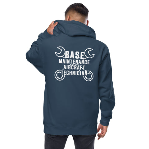 AMT Aircraft Maintenance, Base Maintenance Aircraft Technician Men's Fleece Zip Up Hoodie