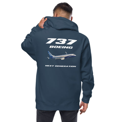 Fleet Service, 737 Boeing Next Generation Men's Fleece Zip Up Hoodie