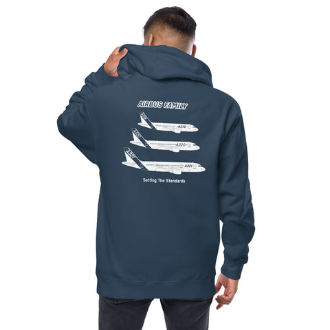 Flight Crew, Airbus Family Setting The Standards Men's Fleece Zip Up Hoodie