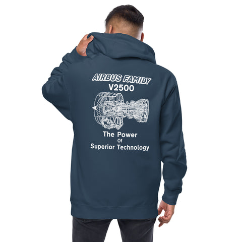 Flight Crew, Airbus Family V2500 The Power Of Superior Technology Men's Fleece Zip Up Hoodies