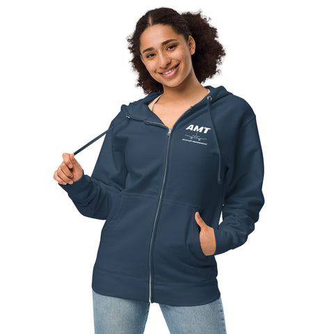 AMT Aircraft Maintenance, Base Maintenance Aircraft Technician Men's Fleece Zip Up Hoodie