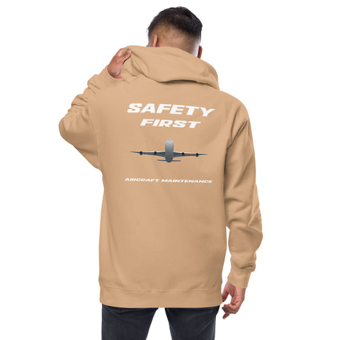 Tech-Ops Aircraft Maintenance, Safety First Aircraft Maintenance Men's Fleece Zip Up Hoodies