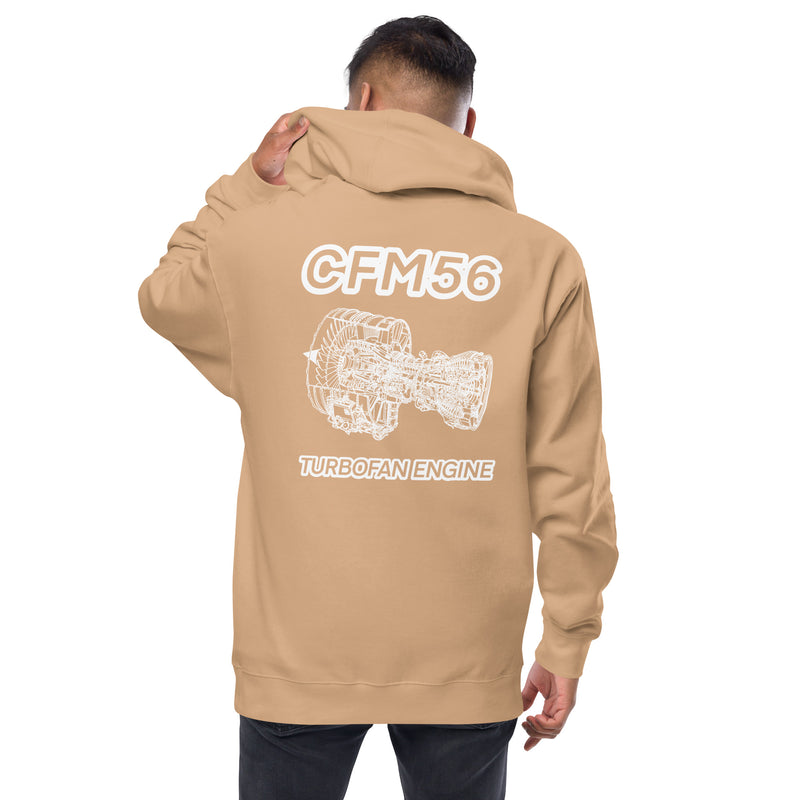 Tech-Ops Aircraft Maintenance, CFM56 Turbofan Engine Men's Fleece Zip Up Hoodies