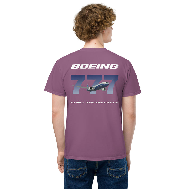 Tech-Ops Aircraft Maintenance, Boeing 777 Going The Distance Men's Garment-Dyed Pocket T-Shirt