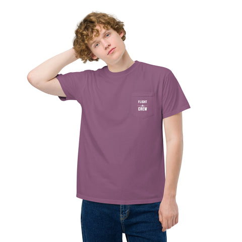 Flight Crew, Boeing 787 Dreamliner Unisex Garment-Dyed Pocket T-Shirt