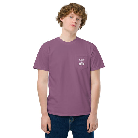 Flight Crew, Boeing 787 Dreamliner Unisex Garment-Dyed Pocket T-Shirt