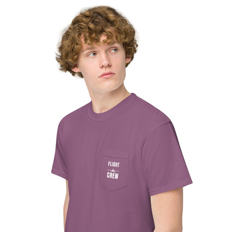 Flight Crew, Boeing 787 Dreamliner Unisex Garment-Dyed Pocket T-Shirt