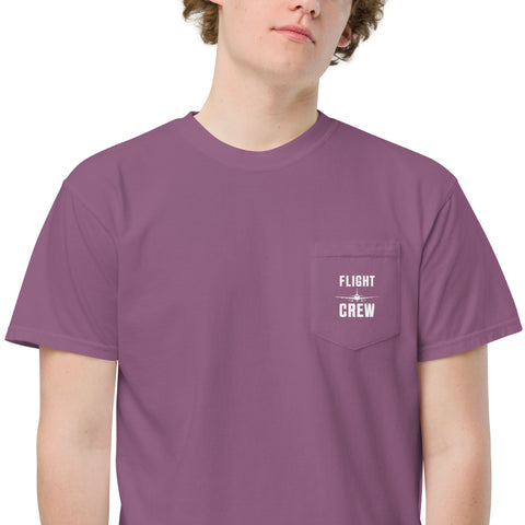 Flight Crew, Boeing 787 Dreamliner Unisex Garment-Dyed Pocket T-Shirt