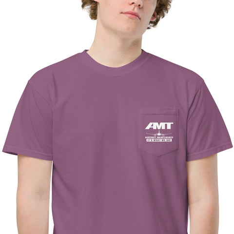 AMT Aircraft Maintnance It's What We Do ! Men's Garment-Dyed Pocket T-Shirt