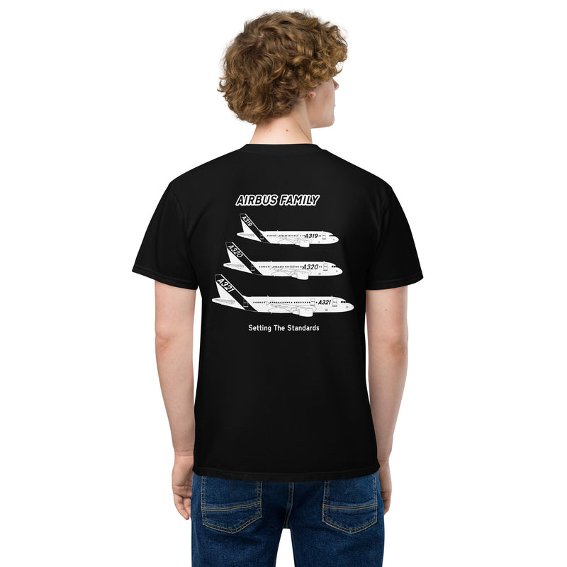 AMT Aircraft Maintenance, Airbus Family Setting The Standards Men's Garment-Dyed Pocket T-Shirt