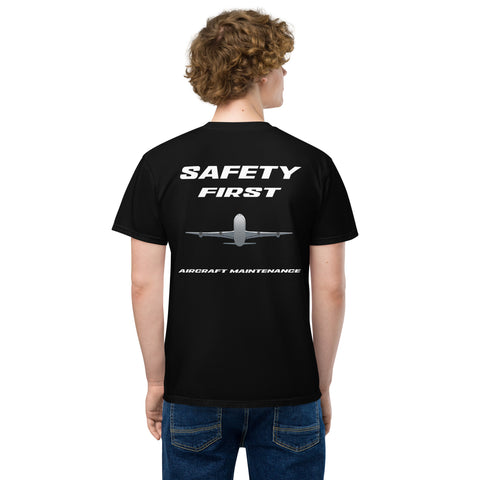 Flight Crew, Safety First Aircraft Maintenance Men's Garment-Dyed Pocket T-Shirt