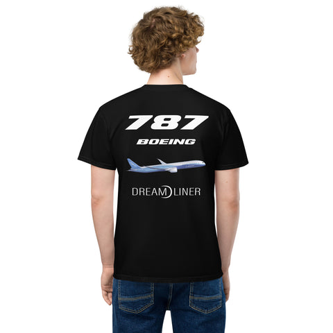 Flight Crew, Boeing 787 Dreamliner Unisex Garment-Dyed Pocket T-Shirt