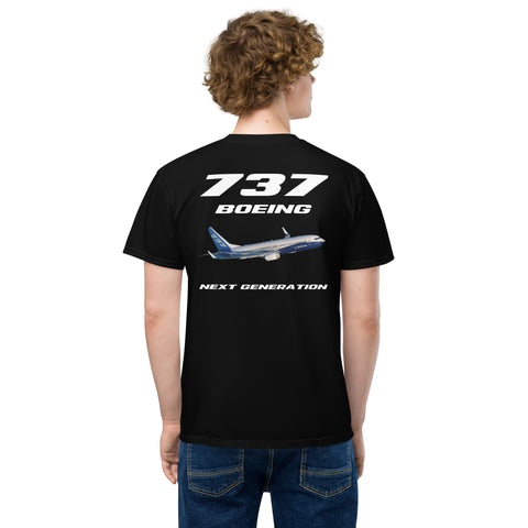 AMT Aircraft Maintenance, 737 Boeing Next Generation Unisex Garment-Dyed Pocket T-Shirt