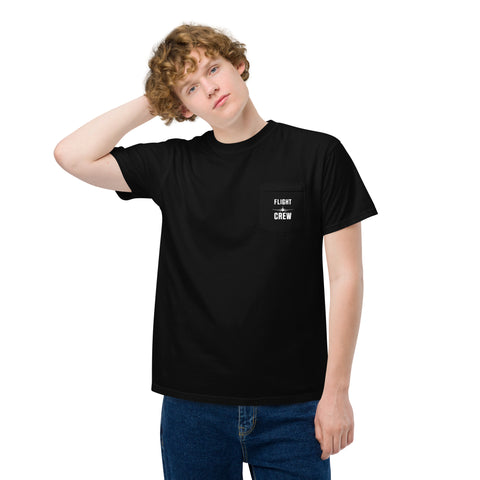 Flight Crew, Boeing 787 Dreamliner Unisex Garment-Dyed Pocket T-Shirt