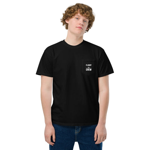 Flight Crew, Boeing 787 Dreamliner Unisex Garment-Dyed Pocket T-Shirt