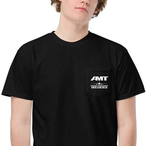 AMT Aircraft Maintnance It's What We Do ! Men's Garment-Dyed Pocket T-Shirt