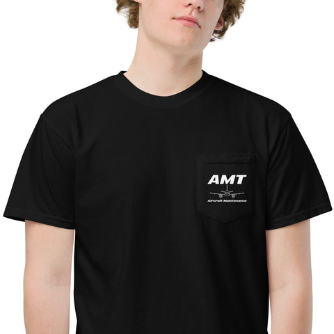 AMT Aircraft Maintenance, 737 Boeing Next Generation Unisex Garment-Dyed Pocket T-Shirt