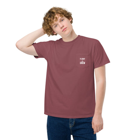 Flight Crew, Boeing 787 Dreamliner Unisex Garment-Dyed Pocket T-Shirt