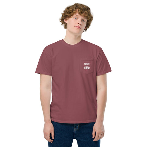 Flight Crew, Boeing 787 Dreamliner Unisex Garment-Dyed Pocket T-Shirt