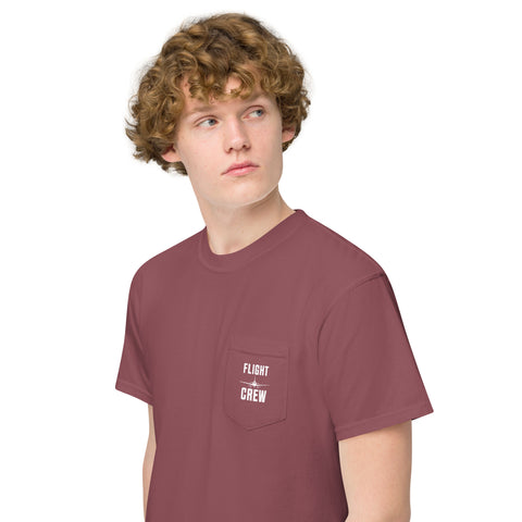 Flight Crew, Boeing 787 Dreamliner Unisex Garment-Dyed Pocket T-Shirt