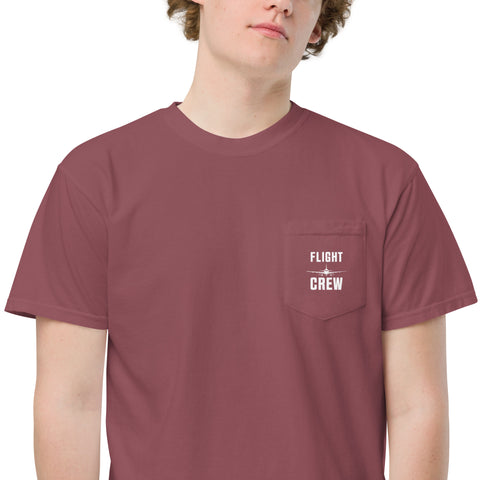 Flight Crew, Boeing 787 Dreamliner Unisex Garment-Dyed Pocket T-Shirt