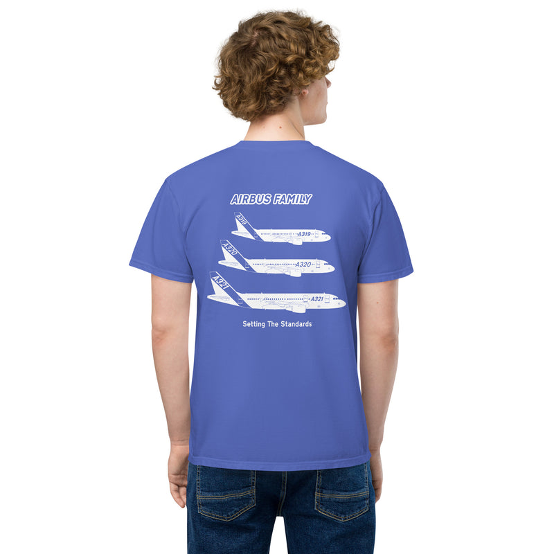 Tech-Ops Aircraft Maintenance, Airbus Family Setting The Standards Men's Garment-Dyed Pocket T-Shirt