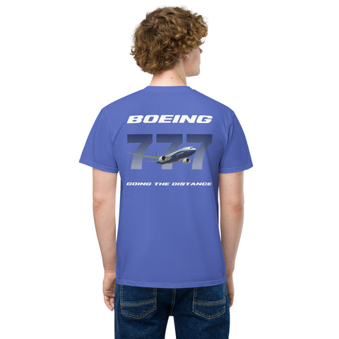 Flight Crew, Boeing 777 Going The Distance Men's Garment-Dyed Pocket T-Shirt