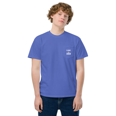 Flight Crew, Boeing 787 Dreamliner Unisex Garment-Dyed Pocket T-Shirt