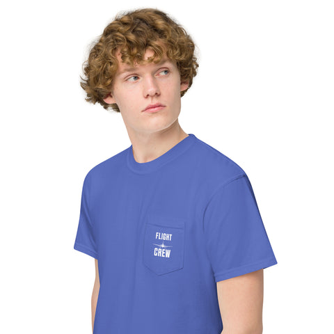 Flight Crew, Boeing 787 Dreamliner Unisex Garment-Dyed Pocket T-Shirt