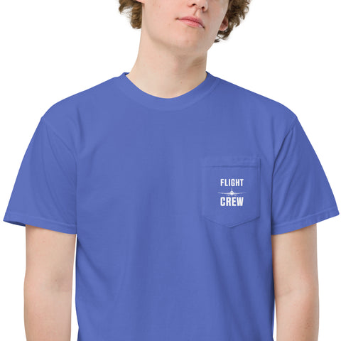 Flight Crew, Boeing 787 Dreamliner Unisex Garment-Dyed Pocket T-Shirt