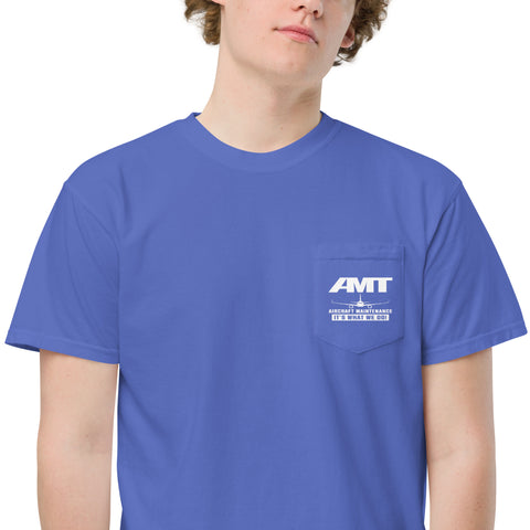 AMT Aircraft Maintnance It's What We Do ! Men's Garment-Dyed Pocket T-Shirt