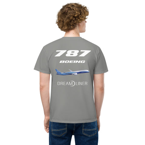 Flight Crew, Boeing 787 Dreamliner Unisex Garment-Dyed Pocket T-Shirt