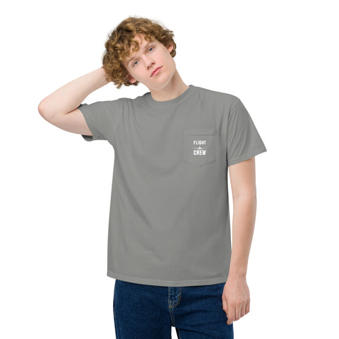Flight Crew, Boeing 787 Dreamliner Unisex Garment-Dyed Pocket T-Shirt