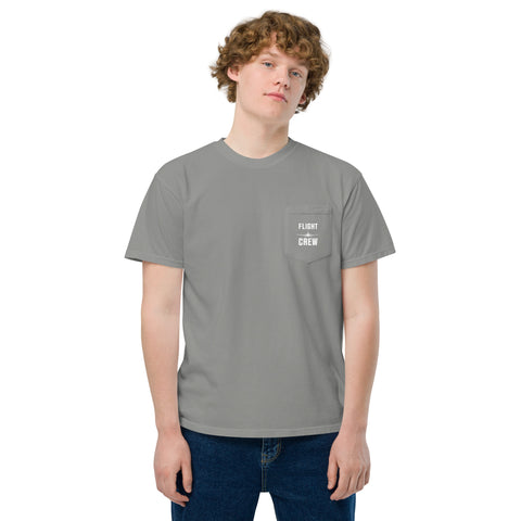 Flight Crew, Boeing 787 Dreamliner Unisex Garment-Dyed Pocket T-Shirt