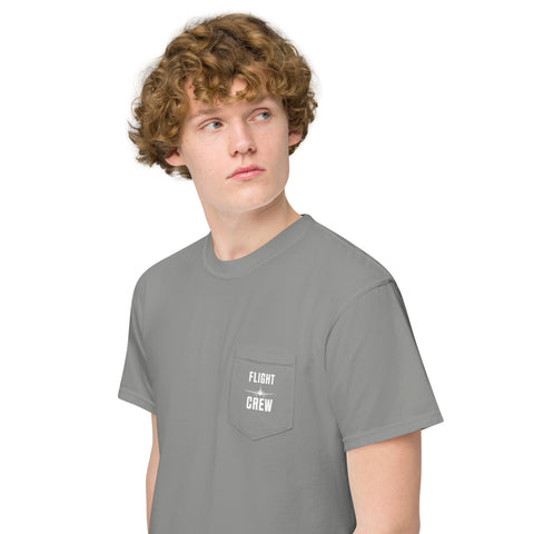 Flight Crew, Boeing 787 Dreamliner Unisex Garment-Dyed Pocket T-Shirt