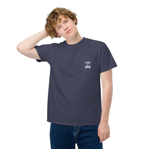 Flight Crew, Boeing 787 Dreamliner Unisex Garment-Dyed Pocket T-Shirt