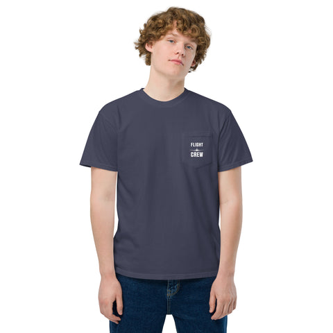 Flight Crew, Boeing 787 Dreamliner Unisex Garment-Dyed Pocket T-Shirt