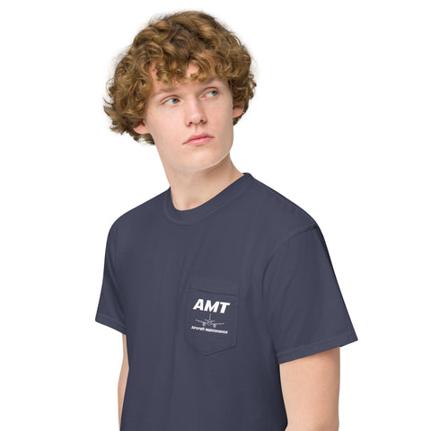 AMT Aircraft Maintenance, Line Maintenance Aircraft Technician Unisex Garment-Dyed Pocket T-Shirt