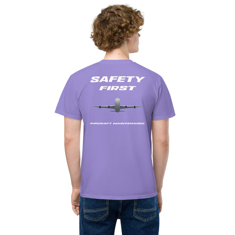 Fleet Service, Safety First Aircraft Maintenance Men's Garment-Dyed Pocket T-Shirt