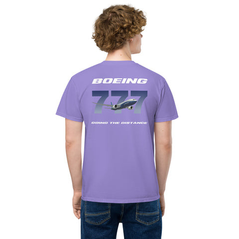 Fleet Service, Boeing 777 Going The Distance Men's Garment-Dyed Pocket T-Shirt