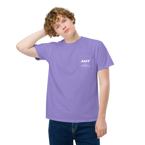 AMT Aircraft Maintenance, Airbus Family Setting The Standards Men's Garment-Dyed Pocket T-Shirt