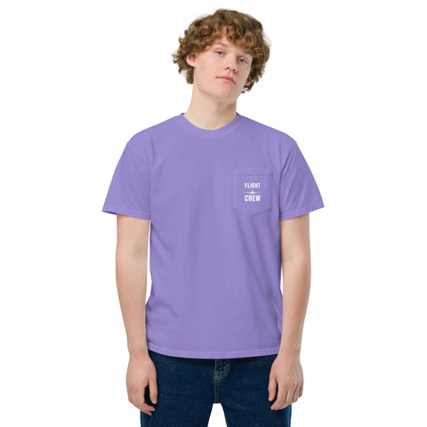 Flight Crew, Boeing 777 Going The Distance Men's Garment-Dyed Pocket T-Shirt