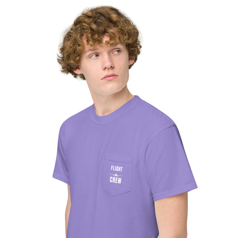 Flight Crew, Boeing 787 Dreamliner Unisex Garment-Dyed Pocket T-Shirt