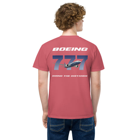 Flight Crew, Boeing 777 Going The Distance Men's Garment-Dyed Pocket T-Shirt