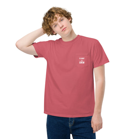 Flight Crew, Boeing 787 Dreamliner Unisex Garment-Dyed Pocket T-Shirt