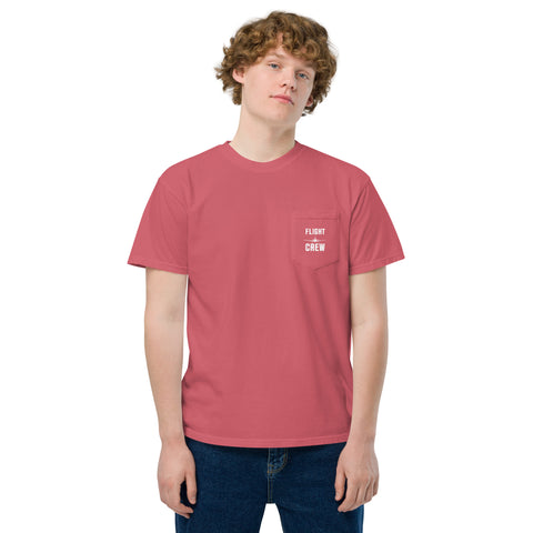 Flight Crew, Boeing 787 Dreamliner Unisex Garment-Dyed Pocket T-Shirt