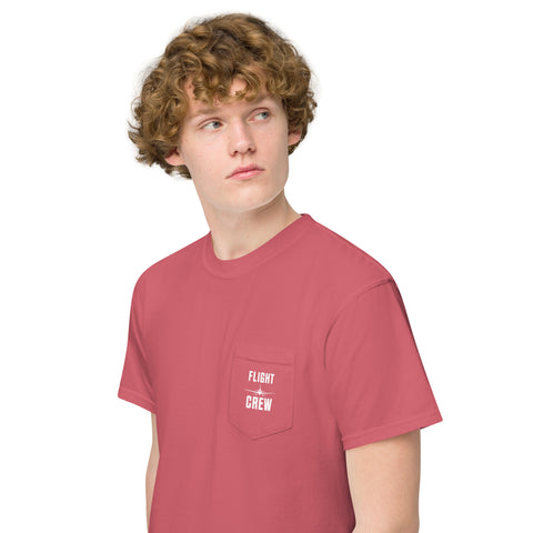 Flight Crew, Boeing 787 Dreamliner Unisex Garment-Dyed Pocket T-Shirt