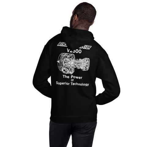 Fleet Service, Airbus Family V2500 The Power Of Superior Technology Men's Hoodie