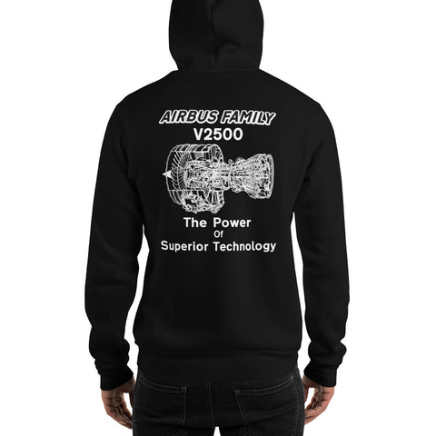 Tech-Ops Aircraft Maintenance, Airbus Family V2500 The Power Of Superior Technology Men's Hoodie